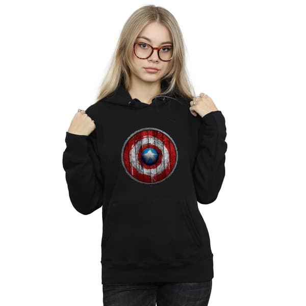 Marvel Womens/Ladies Captain America Wooden Shield Hoodie