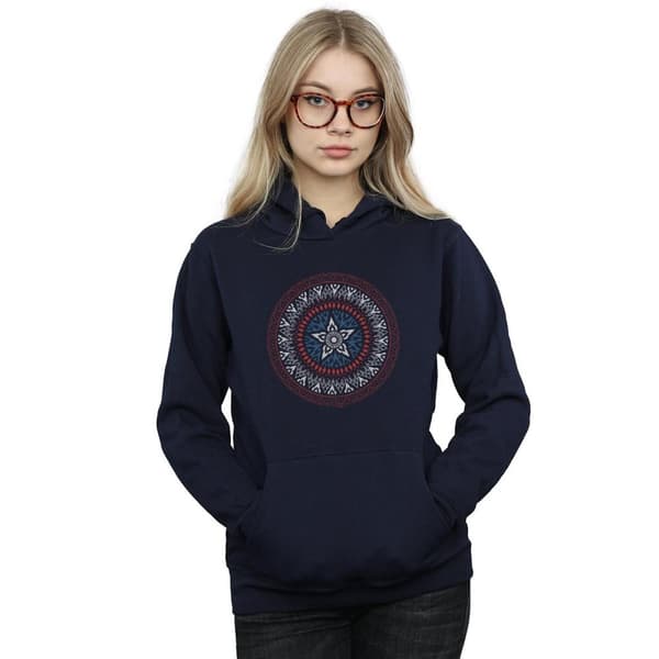 Marvel Womens/Ladies Captain America Ornamental Shield Hoodie