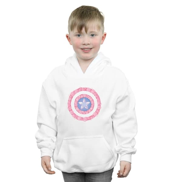 Marvel Kapuschongtröja med blommor och sköld för pojkar