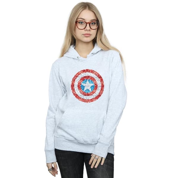 Marvel Womens/Ladies Captain America Pixelated Shield Hoodie
