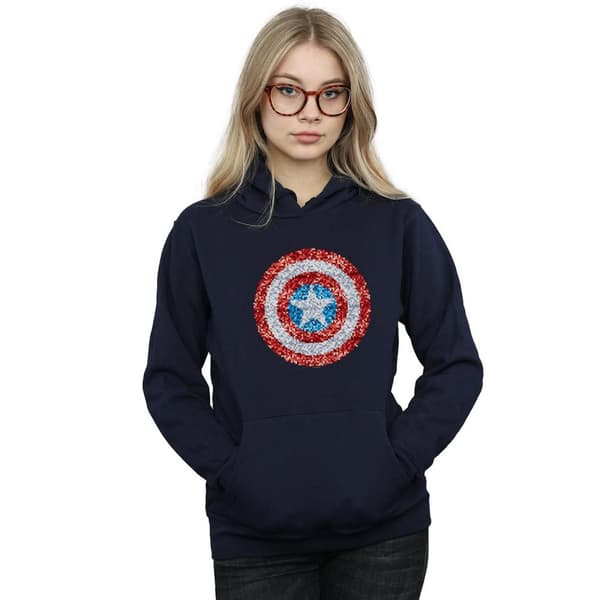 Marvel Kapten Amerikas pixelerade sköld - huvtröja, dam/dam