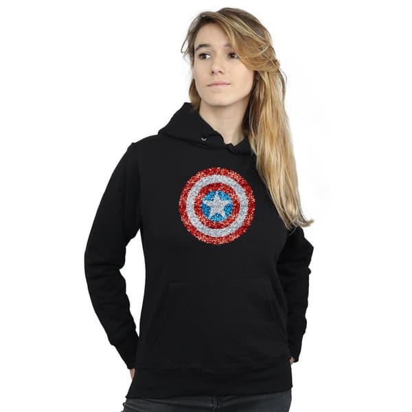 Marvel Womens/Ladies Captain America Pixelated Shield Hoodie