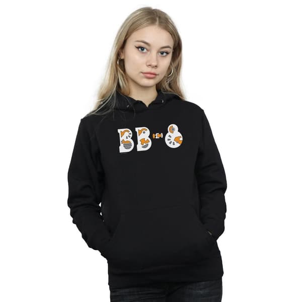 Star Wars Kvinnor/Ladies The Rise Of Skywalker BB-8 Text Logo Hoodie