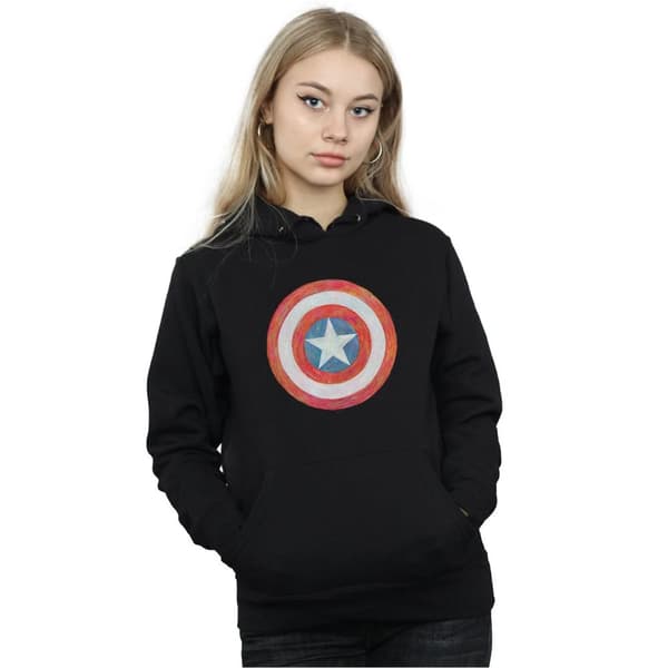 Marvel Womens/Ladies Captain America Sketched Shield Hoodie