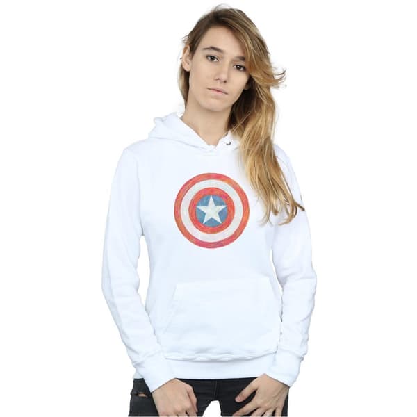 Marvel Womens/Ladies Captain America Sketched Shield Hoodie