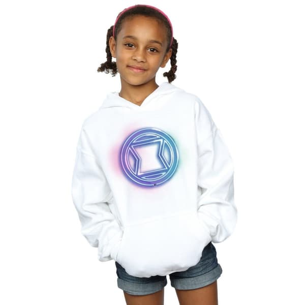Marvel Black Widow Neon Logo Hoodie för flickor