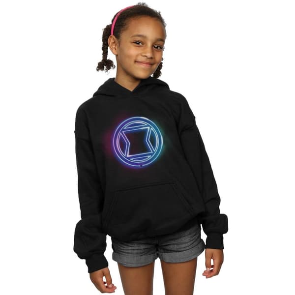 Marvel Black Widow Neon Logo Hoodie för flickor
