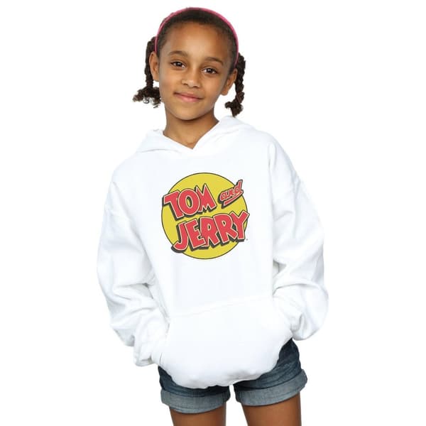 Tom And Jerry Girls Circle Logo Hoodie