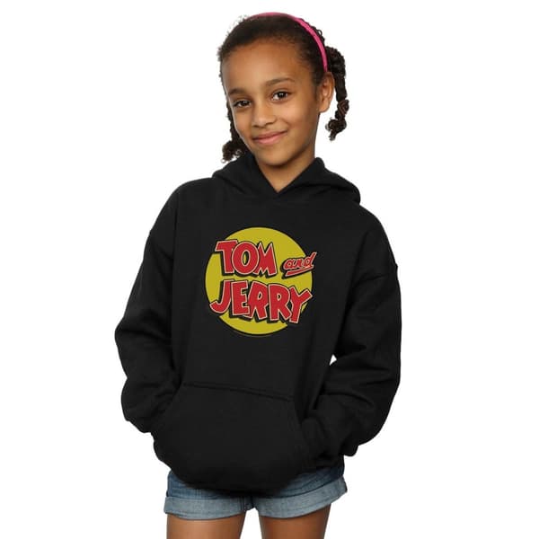 Tom And Jerry Girls Circle Logo Hoodie