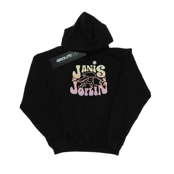 Janis Joplin Womens/Ladies Pastel Logo Hoodie Black XXL