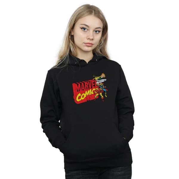 Marvel Comics Womens/Ladies Vintage Logo Blast Hoodie
