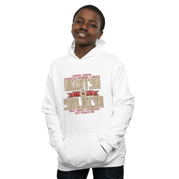 Marvel Boys Winter Soldier Trigger Badge Hoodie