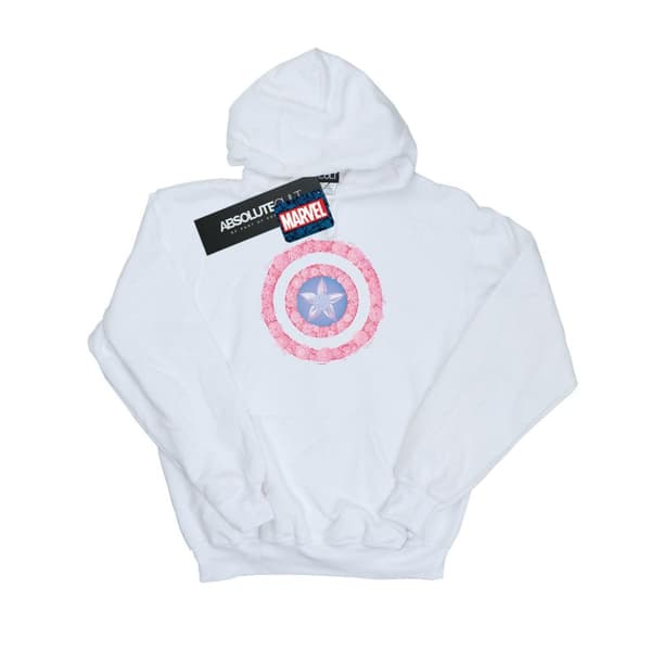 Marvel Girls Captain America Flowers Shield Hoodie