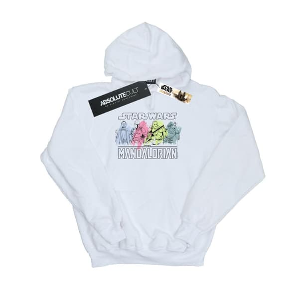 Star Wars Kvinnor/Ladies The Mandalorian Character Pose Hoodie White XXL