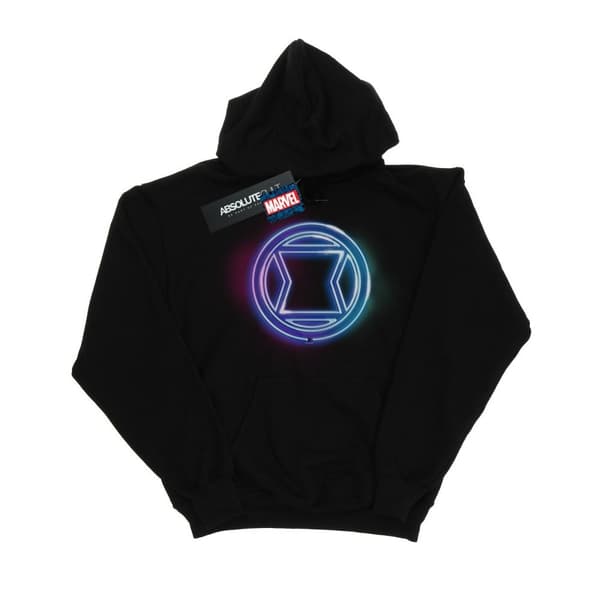 Marvel Boys Black Widow Neon Logo Hoodie