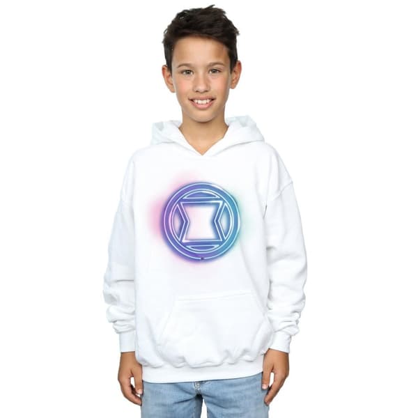 Marvel Boys Black Widow Neon Logo Hoodie