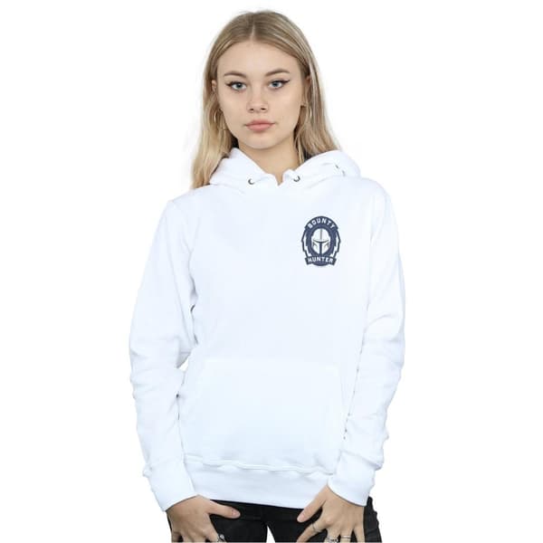 Star Wars Womens/Ladies The Mandalorian Bounty Hunter Badge Breast Print Hoodie