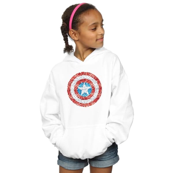 Marvel Girls Captain America Pixelated Shield Hoodie