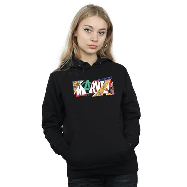 Marvel Womens/Ladies Collage Logo Hoodie