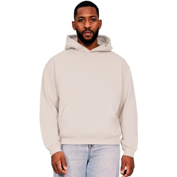Casual Classics Oversized huvtröja i boxig ringspunnen bomull Ecru S
