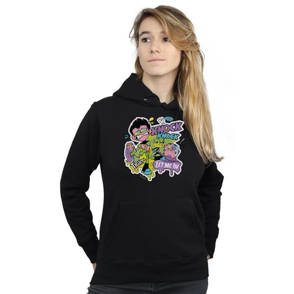 DC Comics Huvtröja för damer/kvinnor Teen Titans Go Knock Knock