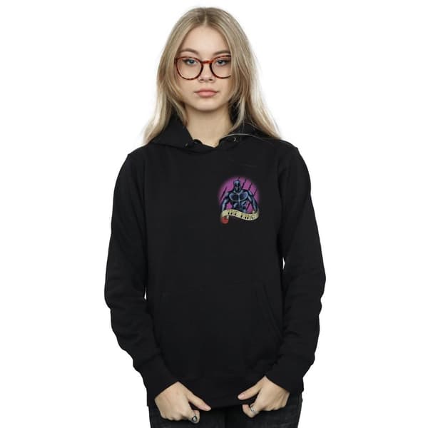 Marvel Womens/Ladies Black Panther Tattoo Breast Print Hoodie