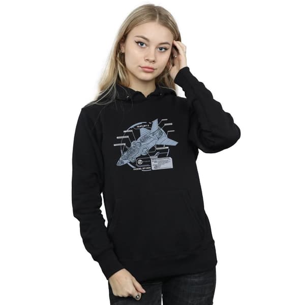 Marvel Kvinnor/Ladies The Avengers Quinjet Breakdown Hoodie