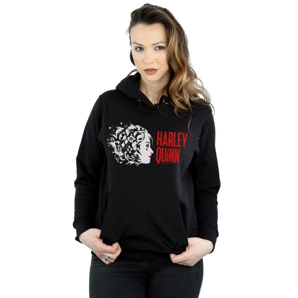 DC Comics Womens/Ladies The Suicide Squad Harley Quinn Stencil Logo Hoodie