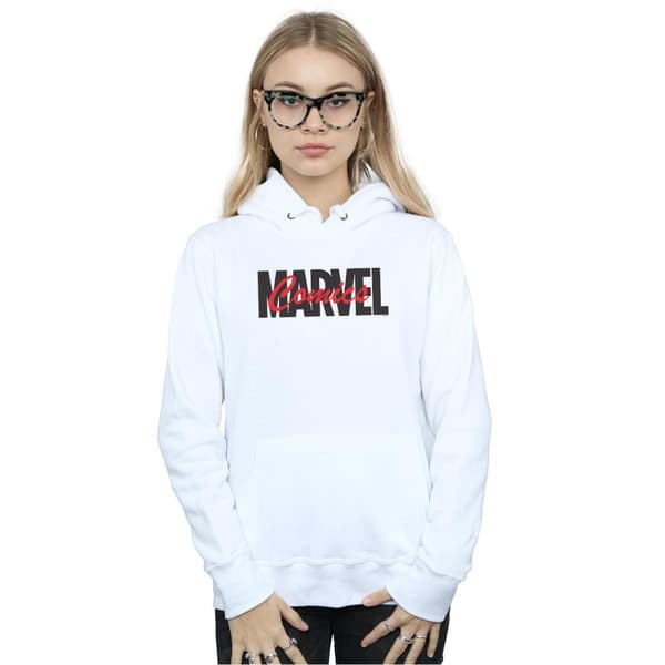 Marvel Womens/Ladies Red Font Logo Hoodie