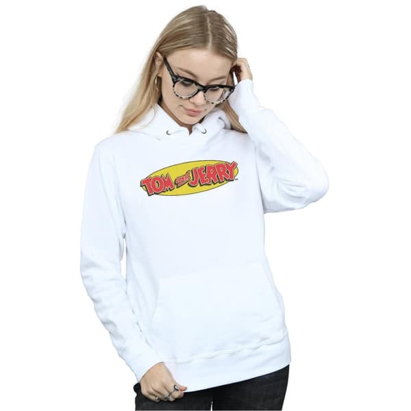 Tom And Jerry Womens/Ladies Inline Logo Hoodie