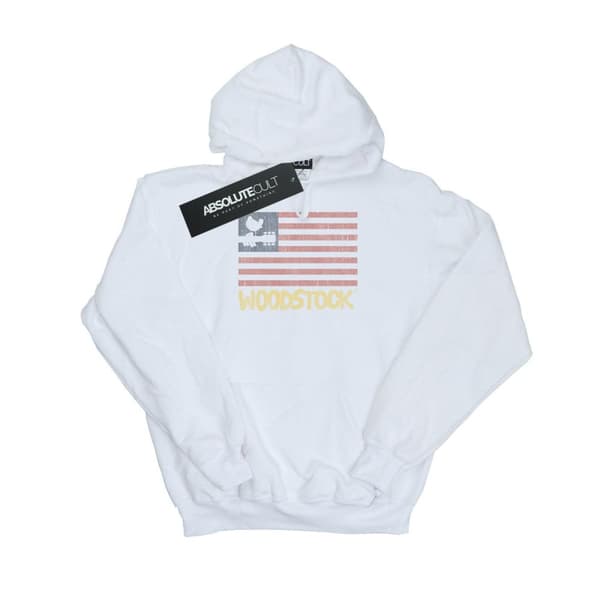 Woodstock Womens/Ladies Distressed Flag Hoodie White XXL