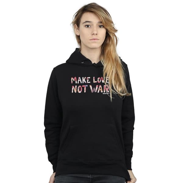 Woodstock Womens/Ladies Make Love Not War Floral Hoodie