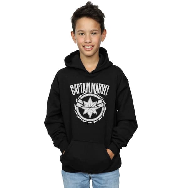 Marvel Boys Captain Marvel Blade Emblem Hoodie