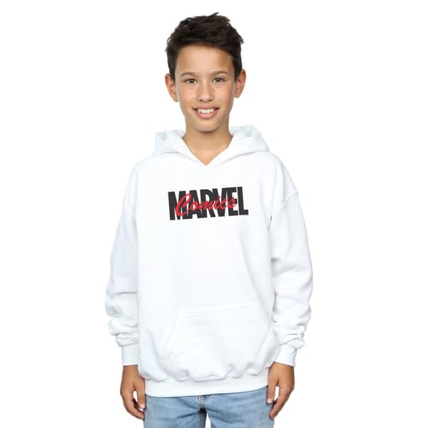 Marvel Boys Red Font Logo Hoodie