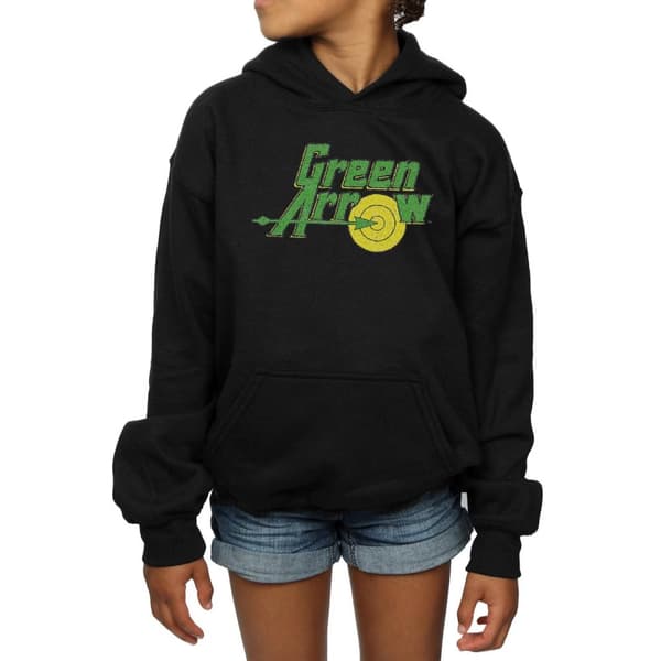 DC Comics Girls Green Arrow Crackle Logo Hoodie