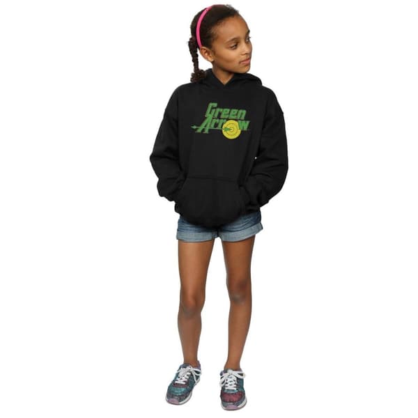 DC Comics Girls Green Arrow Crackle Logo Hoodie