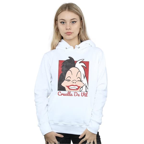 Disney Womens/Ladies Cruella De Vil Cropped Head Hoodie