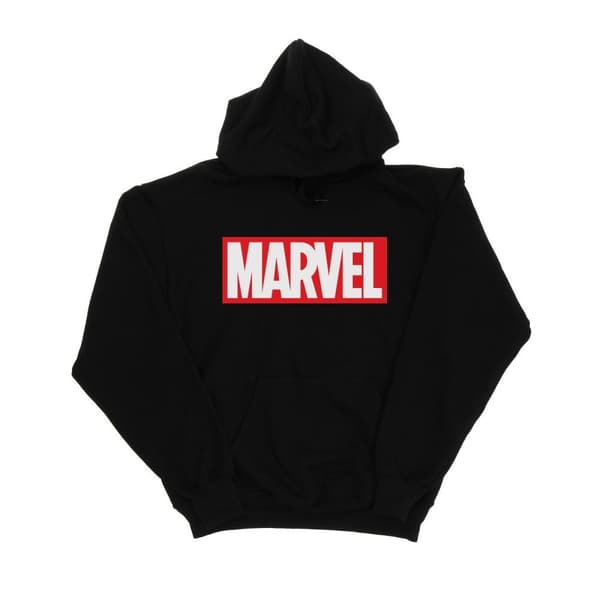 Marvel Comics Huvtröja med klassisk logotyp för flickor Black 12-13 Years
