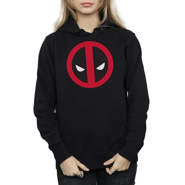 Marvel Kvinnor/Ladies Deadpool Large Clean Logo Hoodie