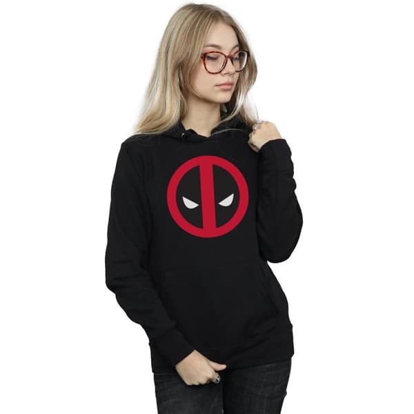 Marvel Kvinnor/Ladies Deadpool Large Clean Logo Hoodie