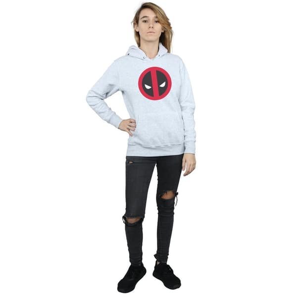 Marvel Kvinnor/Ladies Deadpool Large Clean Logo Hoodie