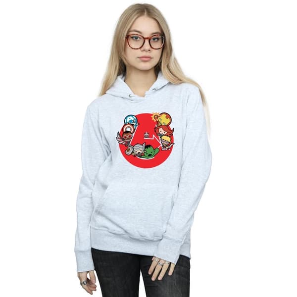 Marvel Huvtröja för kvinnor/damer Kawaii Avengers Ready Steady War