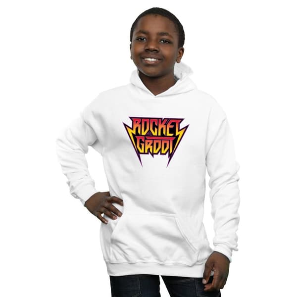 Marvel Boys Guardians Of The Galaxy Vol. 2 Rocket And Groot Metal Logo Hoodie