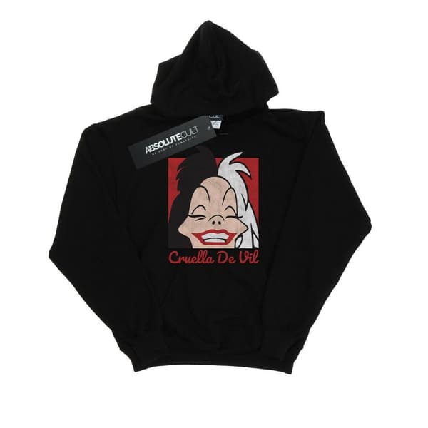 Disney Cruella de Vil - huvtröja med croppat huvud för flickor Black 12-13 Years