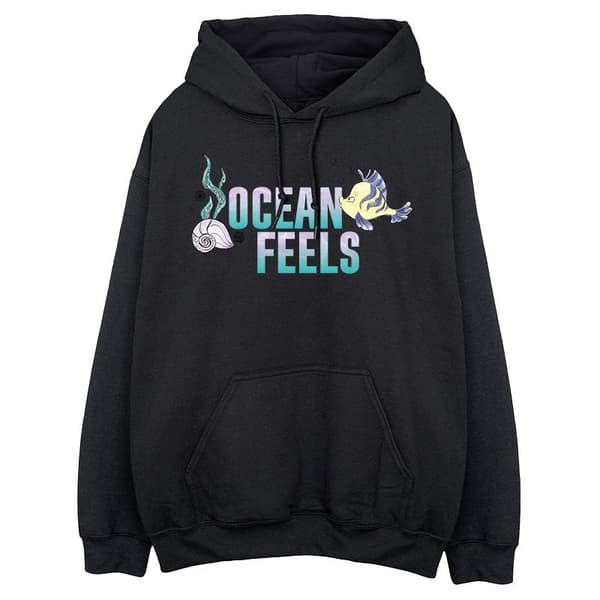 Disney Womens/Ladies Den lilla sjöjungfrun Ocean Hoodie Black L
