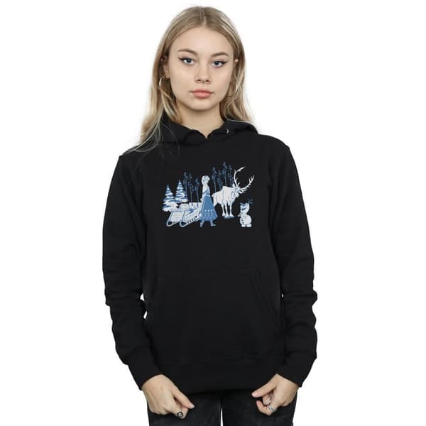 Disney Womens/Ladies Frozen Anna Sven And Olaf Hoodie