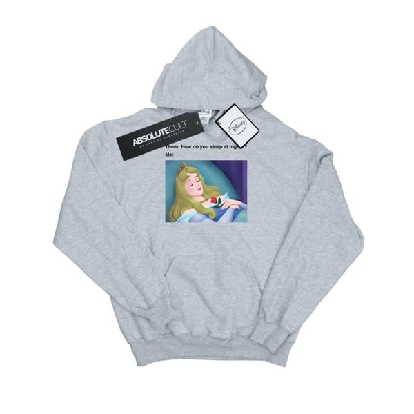 Disney Huvtröja för kvinnor/damer Sleeping Beauty Meme Heather Grey M