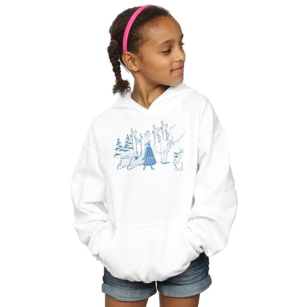 Disney Girls Frozen Anna Sven And Olaf Hoodie