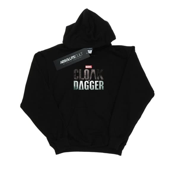 Marvel Girls Cloak And Dagger Logo Hoodie Black 7-8 Years