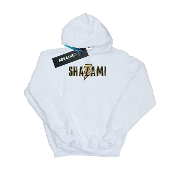 DC Comics Boys Shazam Text Logo Hoodie White 12-13 Years